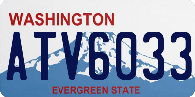 WA license plate ATV6033
