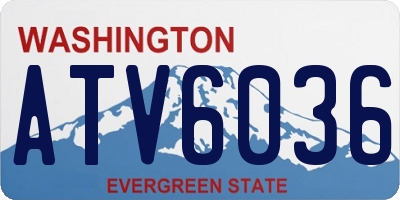 WA license plate ATV6036