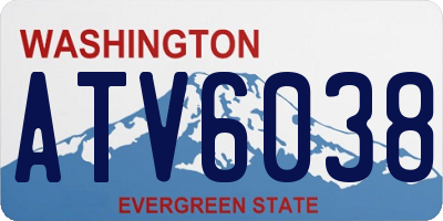 WA license plate ATV6038