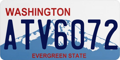 WA license plate ATV6072