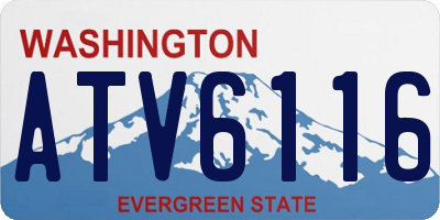 WA license plate ATV6116