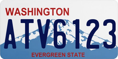 WA license plate ATV6123