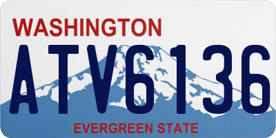 WA license plate ATV6136
