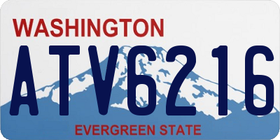 WA license plate ATV6216