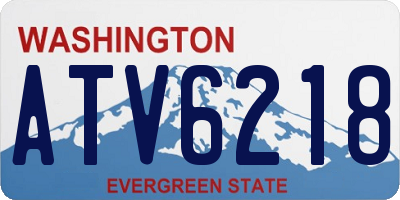 WA license plate ATV6218