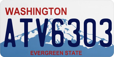 WA license plate ATV6303