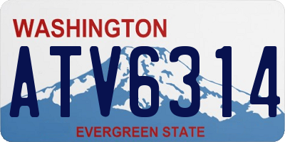 WA license plate ATV6314