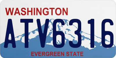 WA license plate ATV6316