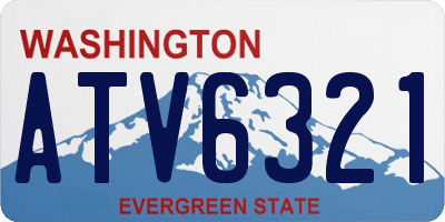 WA license plate ATV6321