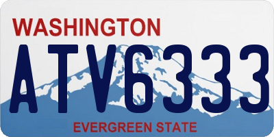 WA license plate ATV6333