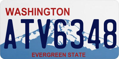 WA license plate ATV6348