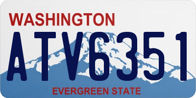 WA license plate ATV6351