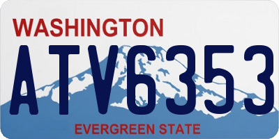 WA license plate ATV6353