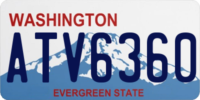 WA license plate ATV6360