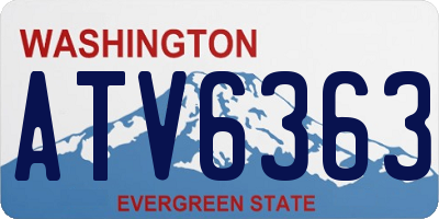 WA license plate ATV6363
