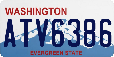 WA license plate ATV6386