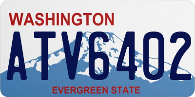 WA license plate ATV6402