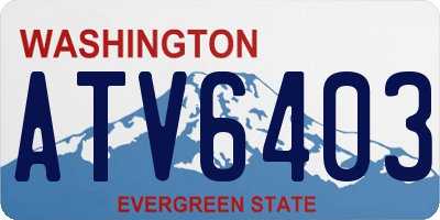 WA license plate ATV6403