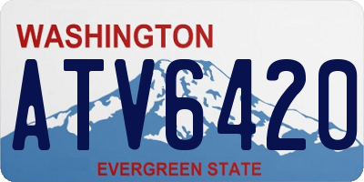 WA license plate ATV6420