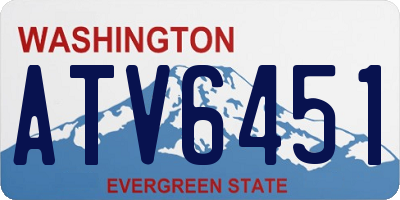 WA license plate ATV6451