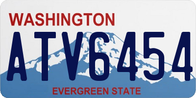 WA license plate ATV6454
