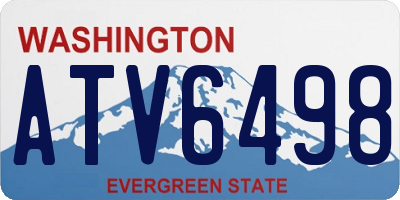 WA license plate ATV6498