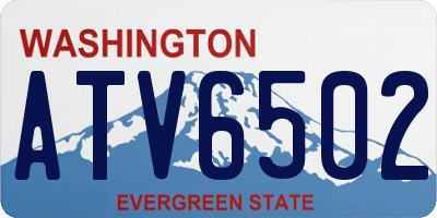 WA license plate ATV6502