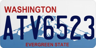 WA license plate ATV6523