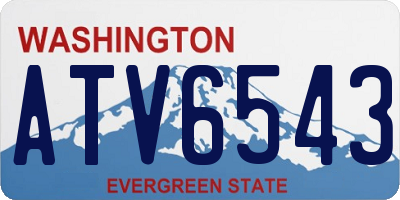 WA license plate ATV6543
