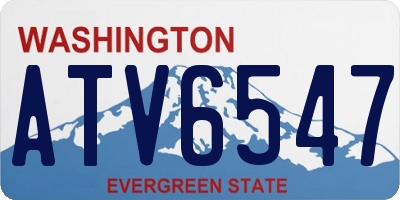WA license plate ATV6547