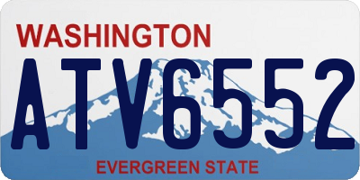WA license plate ATV6552