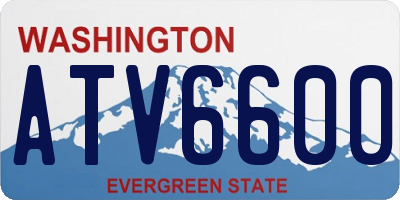 WA license plate ATV6600