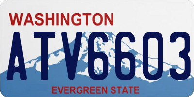 WA license plate ATV6603