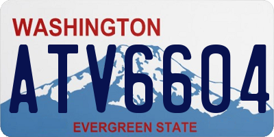 WA license plate ATV6604