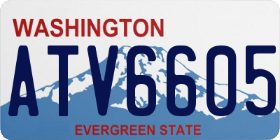 WA license plate ATV6605
