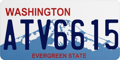 WA license plate ATV6615