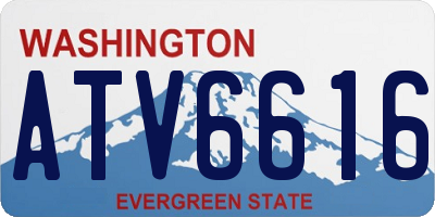 WA license plate ATV6616