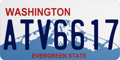 WA license plate ATV6617