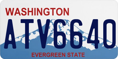 WA license plate ATV6640
