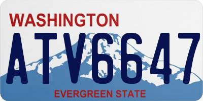 WA license plate ATV6647