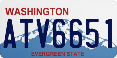 WA license plate ATV6651