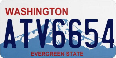 WA license plate ATV6654