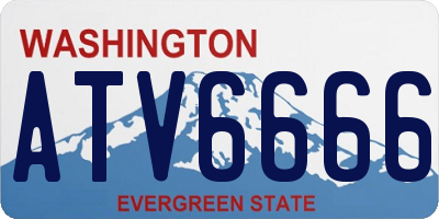 WA license plate ATV6666