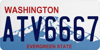 WA license plate ATV6667