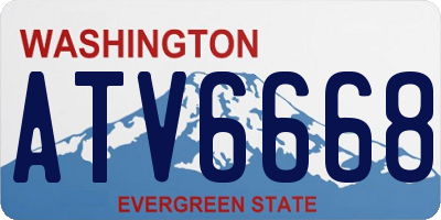 WA license plate ATV6668
