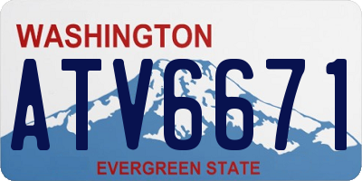 WA license plate ATV6671