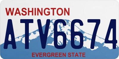 WA license plate ATV6674