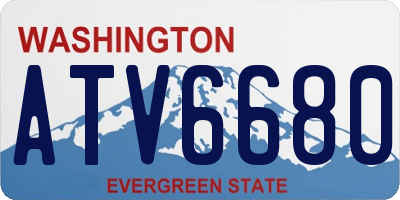 WA license plate ATV6680