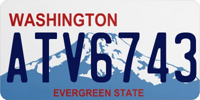 WA license plate ATV6743