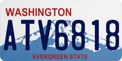 WA license plate ATV6818